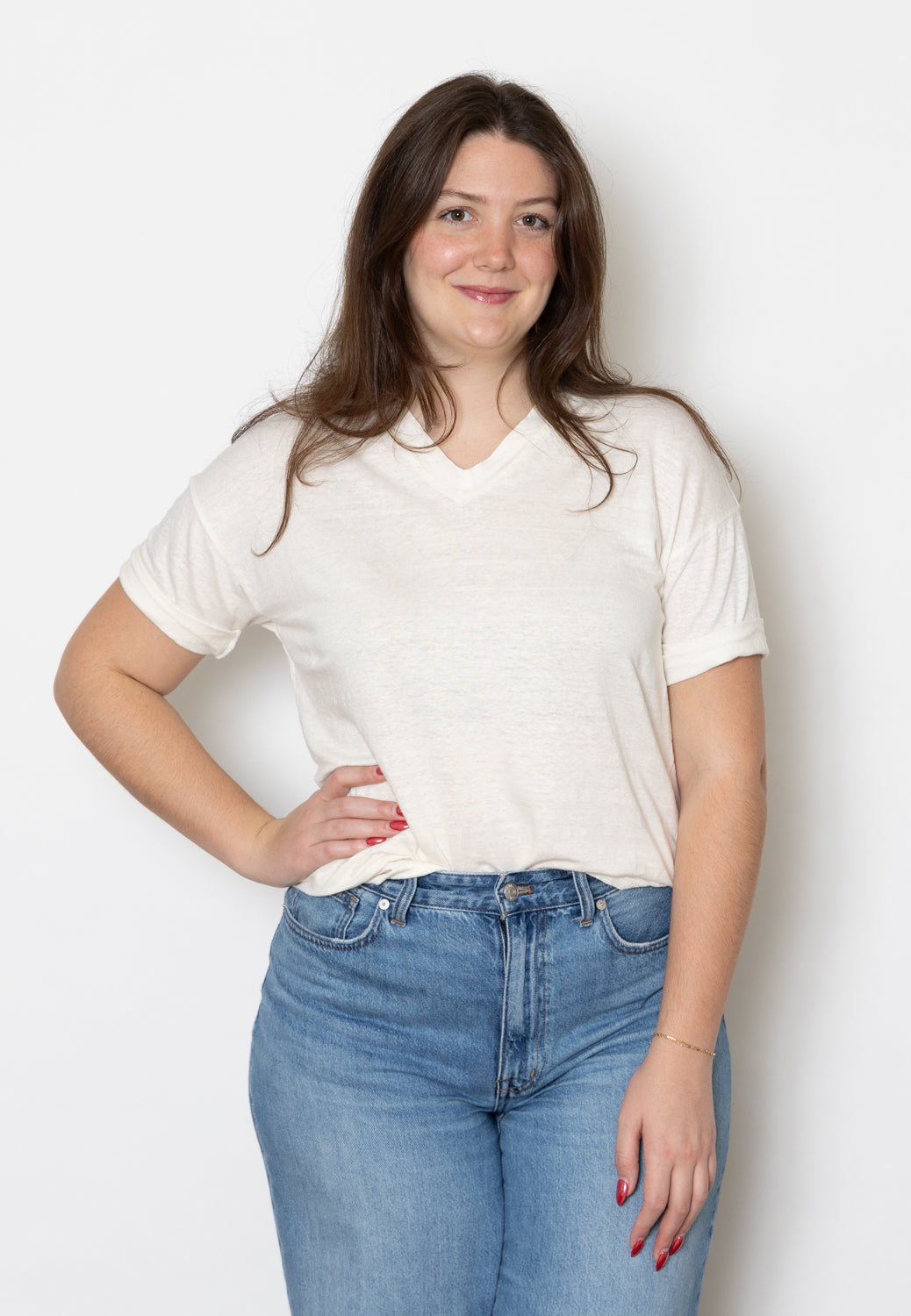 Ma'Ry'Ya Linen V-Neck Tee