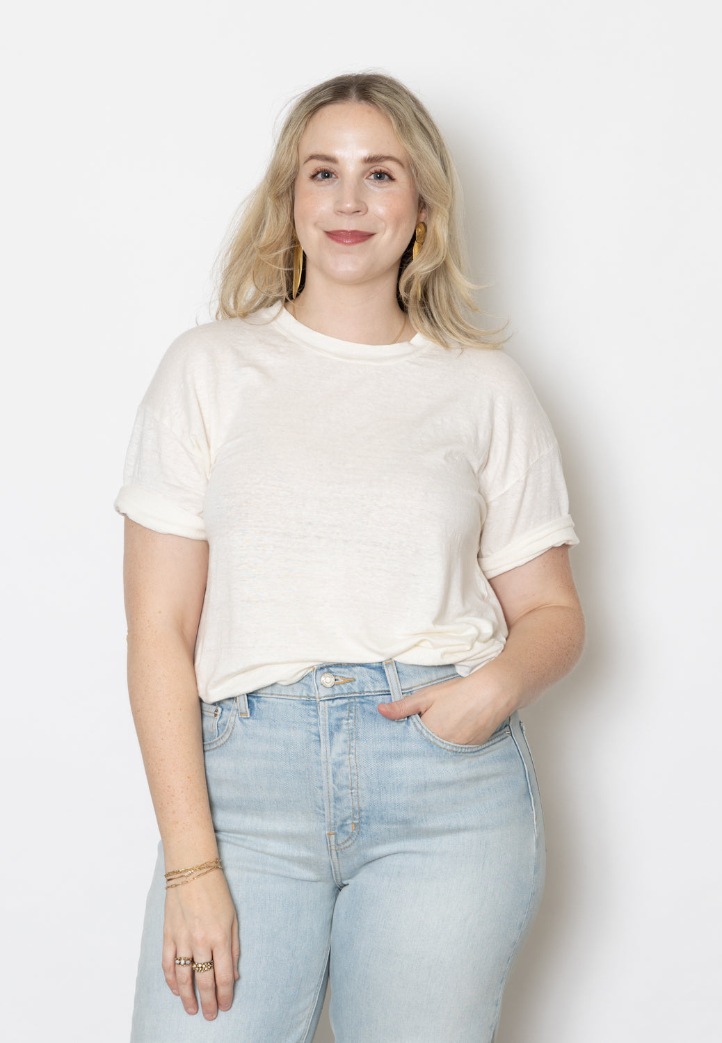 Ma'Ry'Ya Linen R-Neck Tee