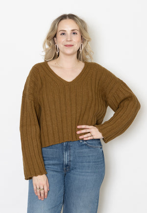 Micaela Greg Cropped Rib Pullover