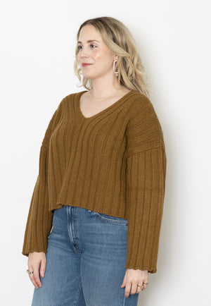 Micaela Greg Cropped Rib Pullover