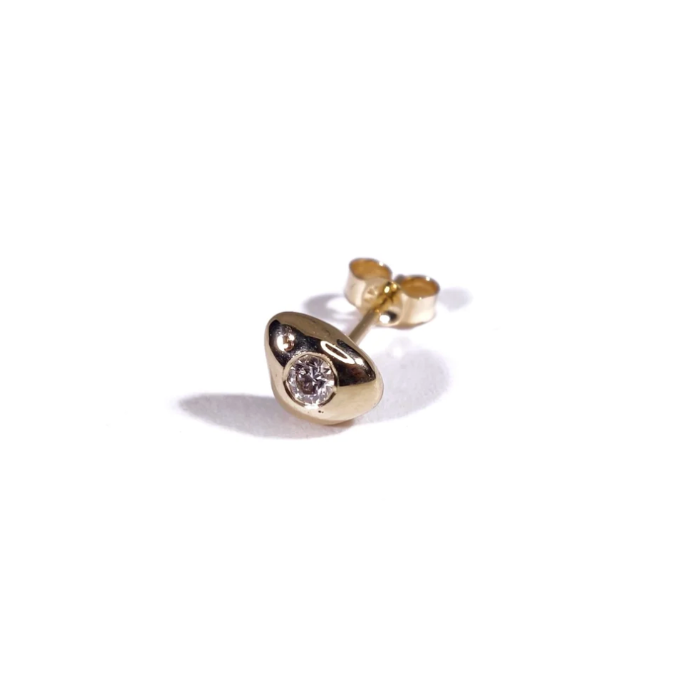 Talisman 14k YG Diamond Mini Orb Stud (Single)