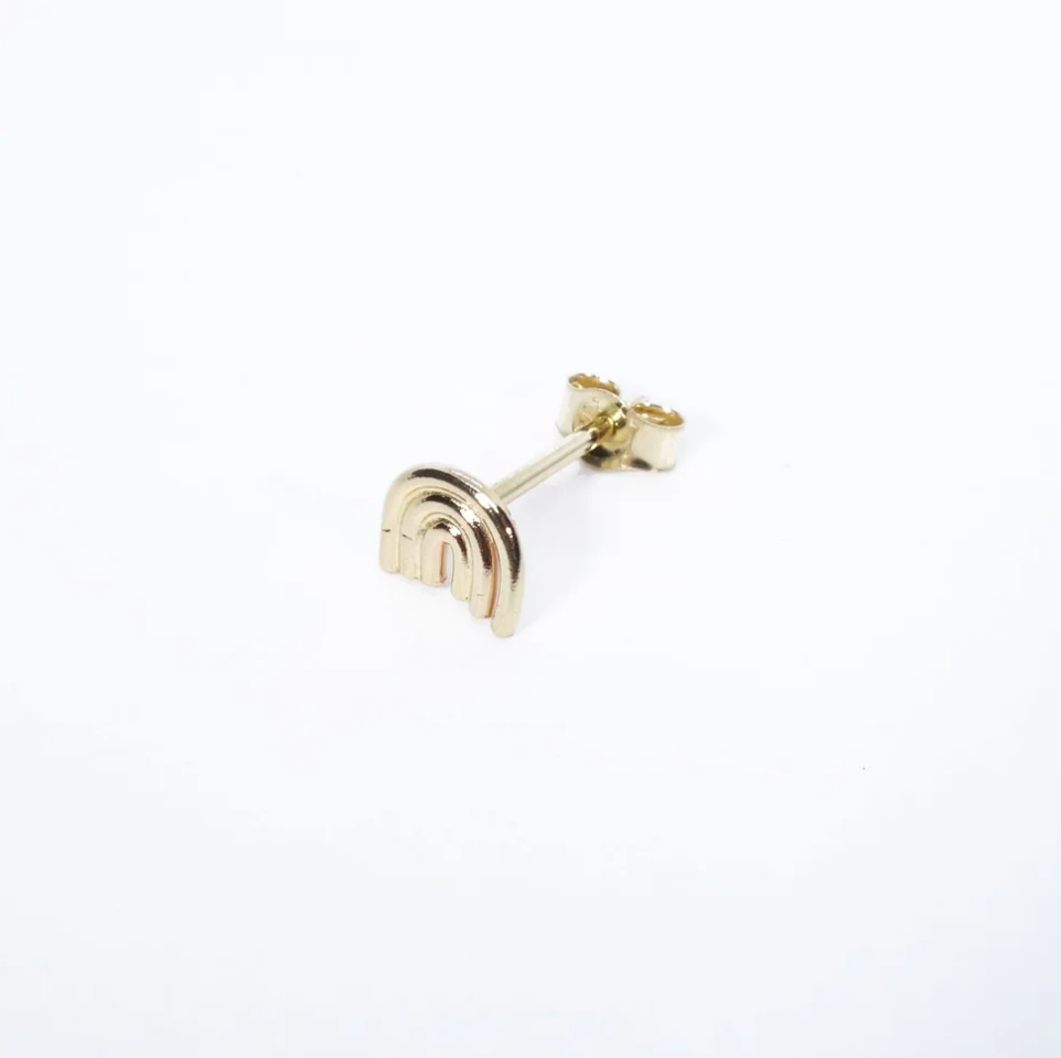 Talisman 14k YG Mini Rainbow Stud - Single