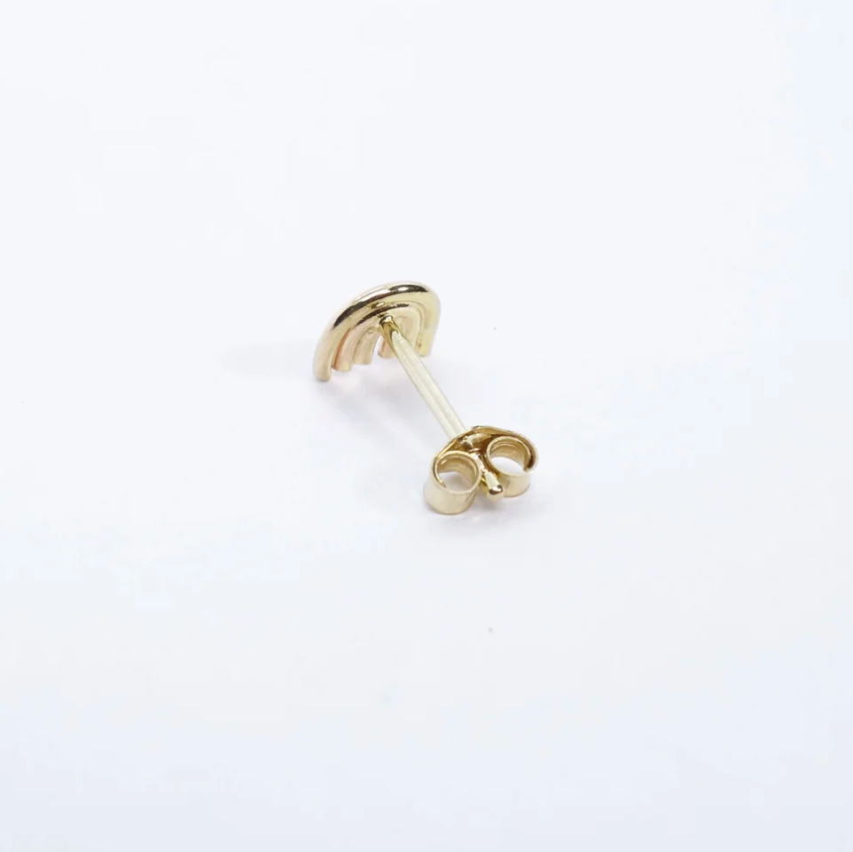 Talisman 14k YG Mini Rainbow Stud - Single