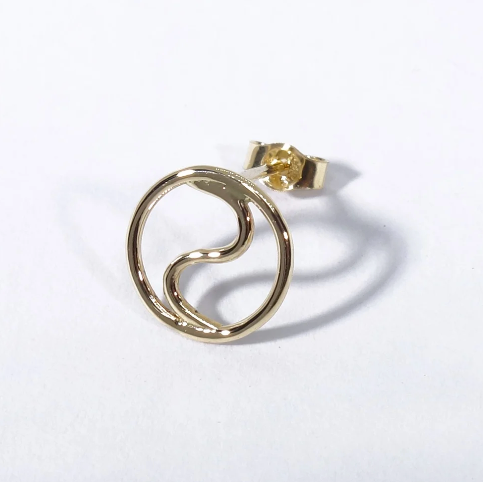 Talisman 14k YG Yin Yang Stud (Single)