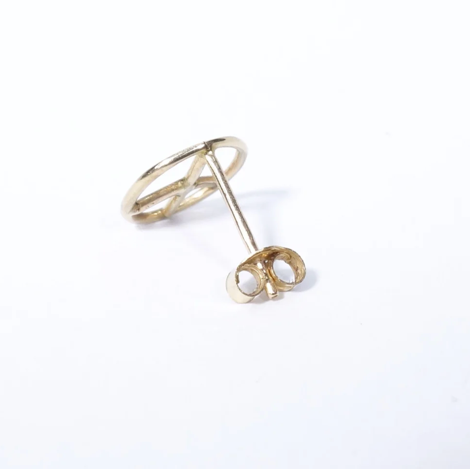 Talisman Peace Sign Stud - Recycled 14k Gold (Single)