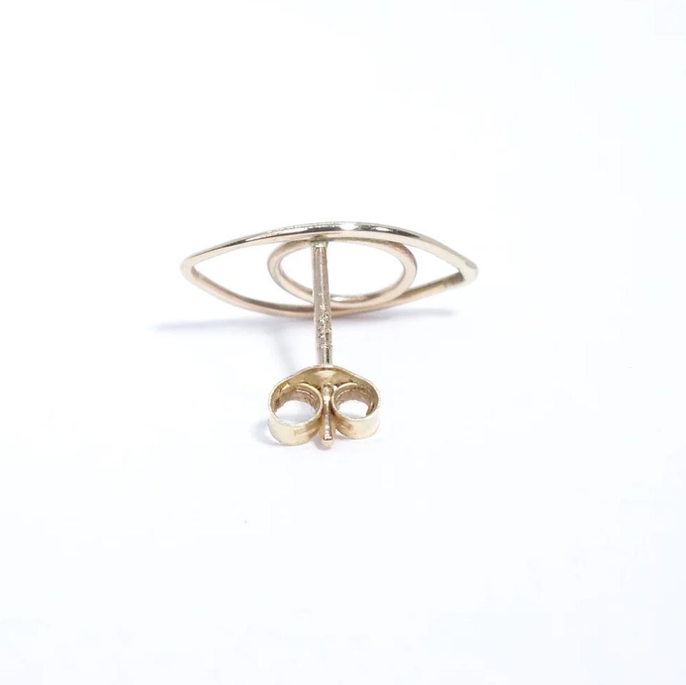 Talisman Protective Eye Stud - Recycled 14k Gold (Single)