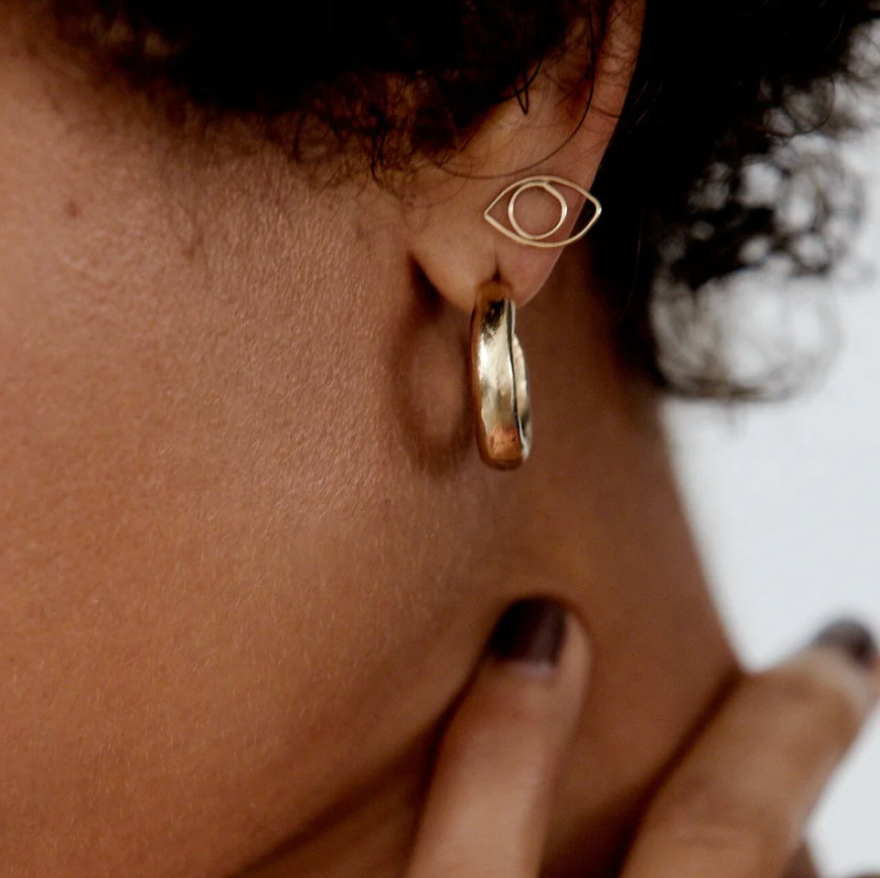 Talisman Protective Eye Stud - Recycled 14k Gold (Single)