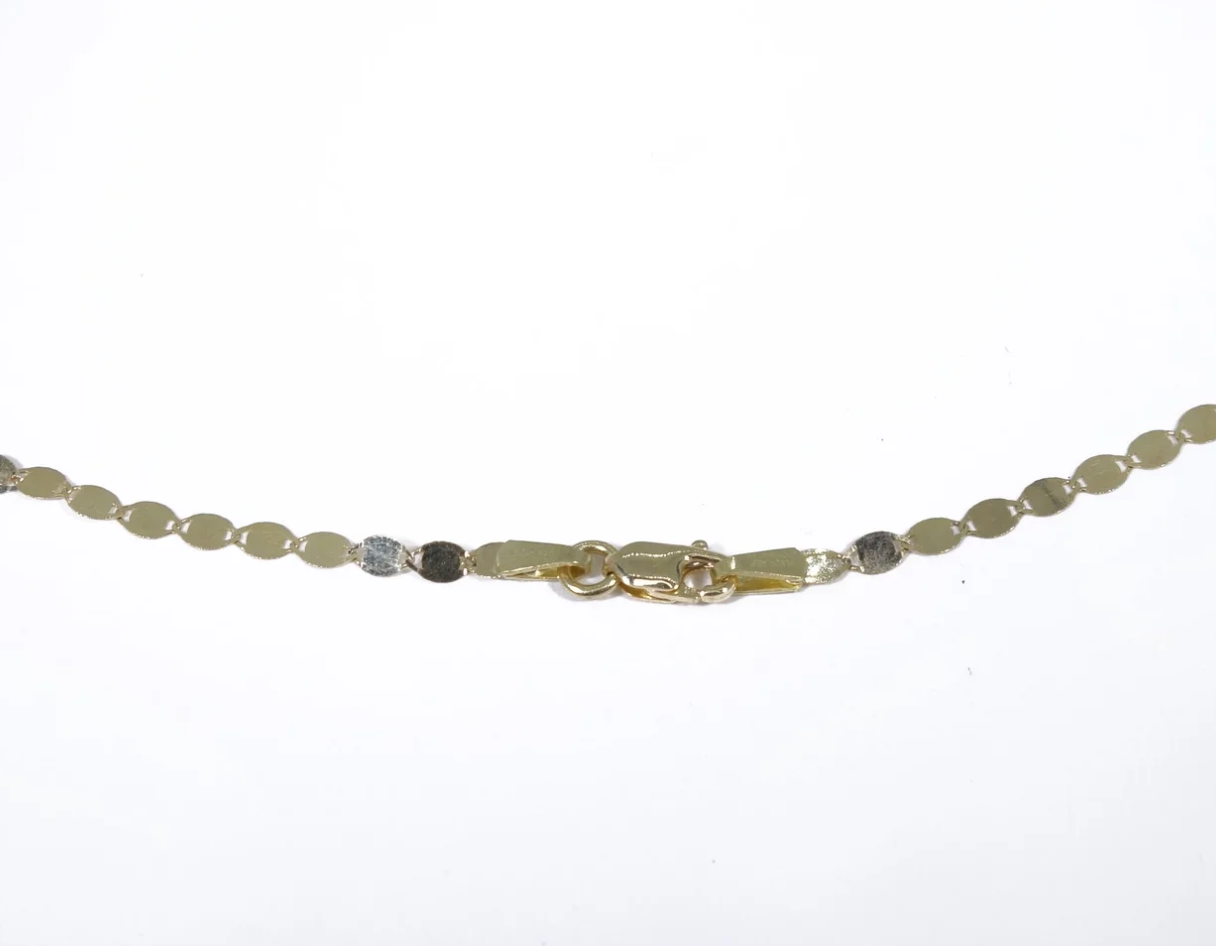 Talisman 14k YG Mirror Eye Chain 16"