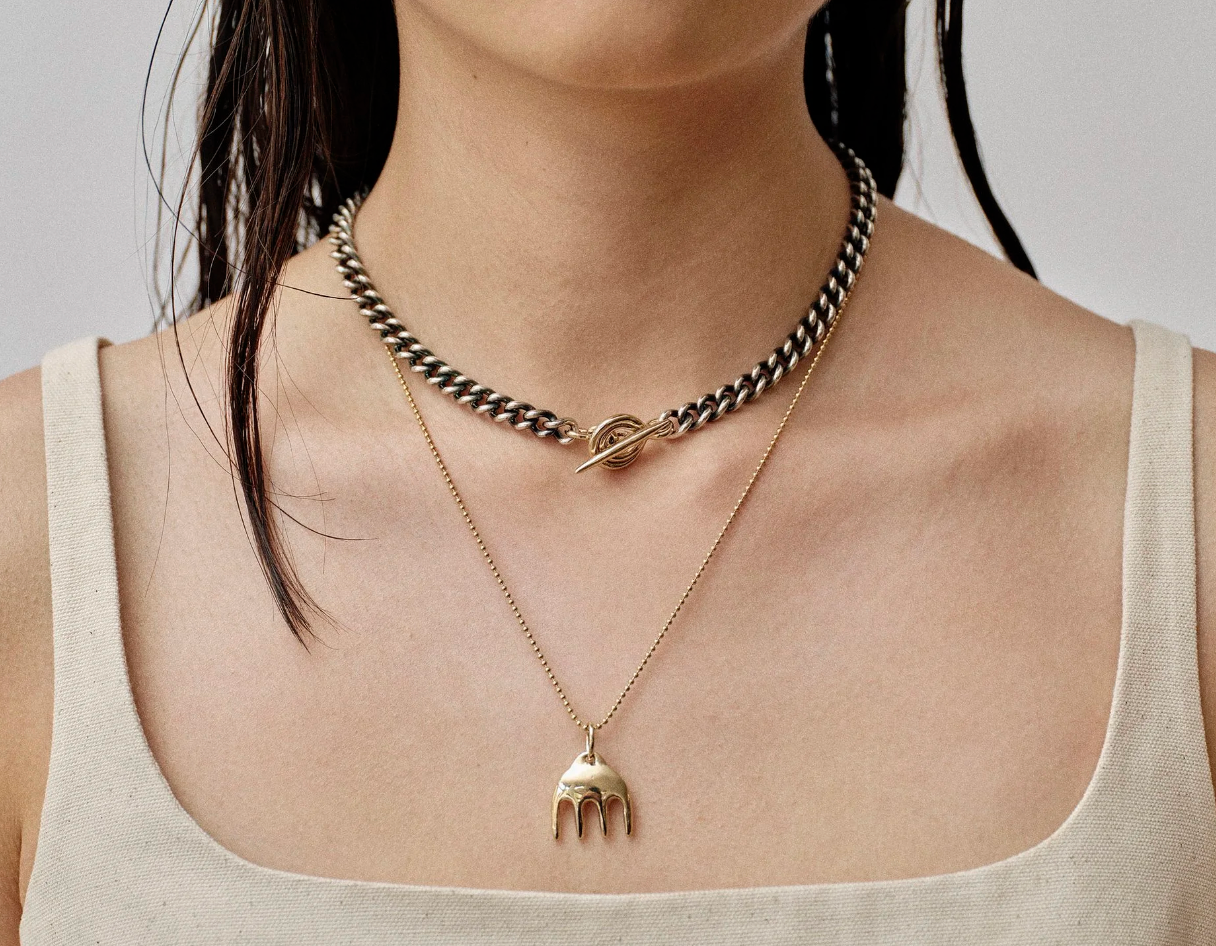 Talisman 16" Vortex Necklace SS/14k