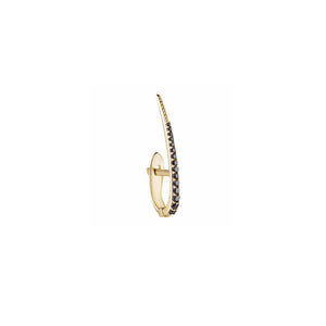 Metier 9k Single Long Skinny Point Huggie w/Black Diamonds