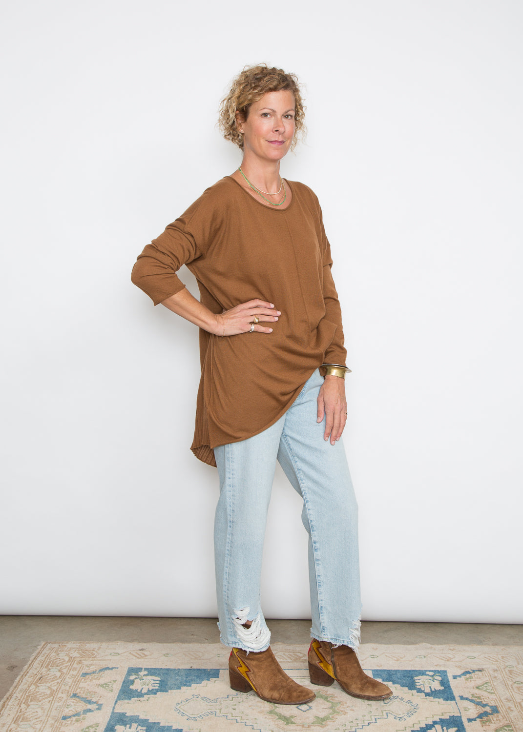 Malo Pleat Back Sweater